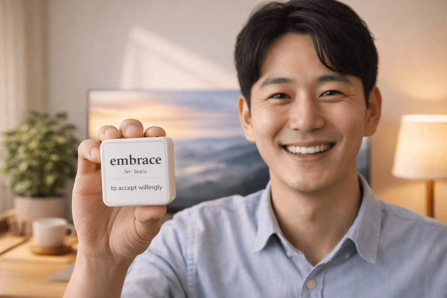 Dicter Cube 손에 들고